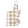 Cotton Buffalo Beige Checks Apron + Oven Glove + Pot Holder (Pack of 3)