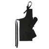 Cotton Full Black Apron + Oven Glove + Pot Holder (Pack of 3)