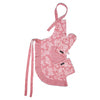 Cotton Floral Red Apron + Oven Glove + Pot Holder (Pack of 3)