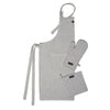 Cotton Ticking Black Apron + Oven Glove + Pot Holder (Pack of 3)