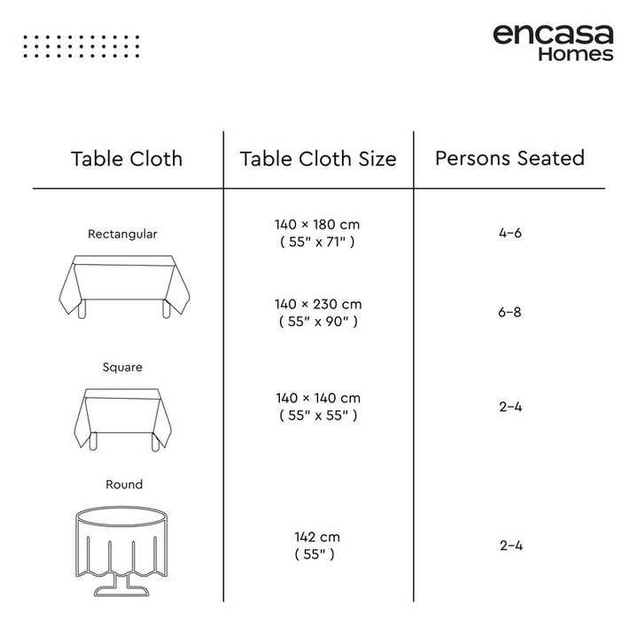 cotton 6 to 8 seater rectangular table cloth