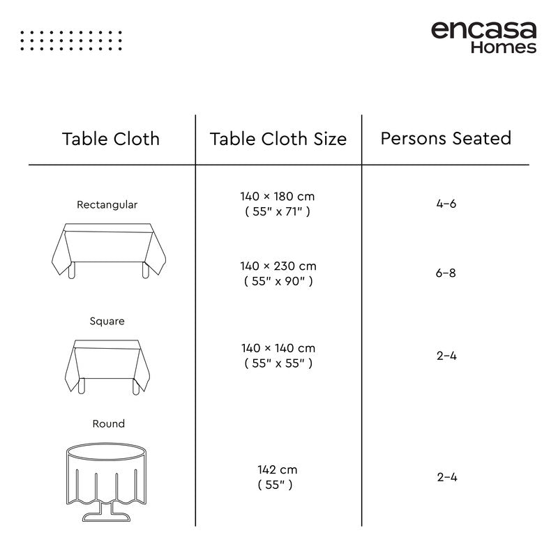 cotton 6 to 8 seater rectangular table cloth
