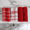 Cotton Red Combo-1 Bath Towel (Pack of 6)