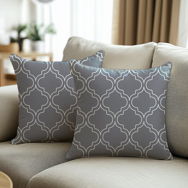 Micro Grey Trellis Cushion Cover
