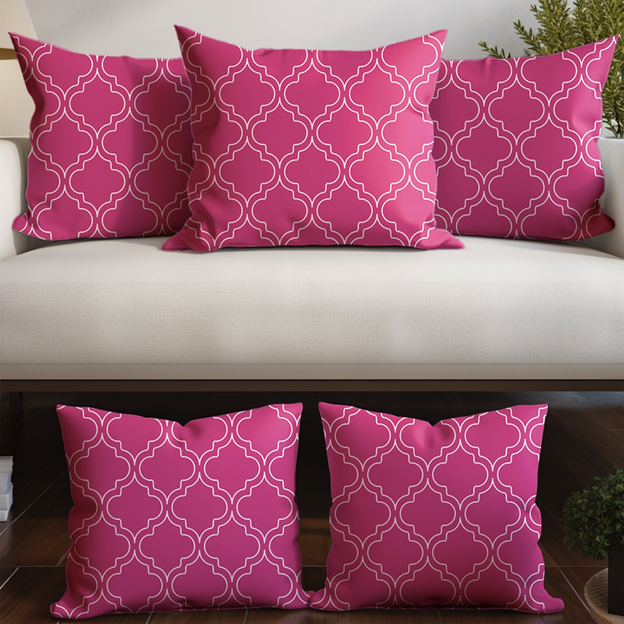 Micro Hot Pink Trellis Cushion Cover