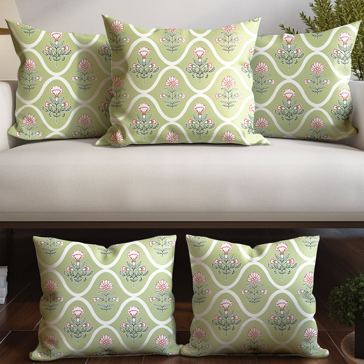 Micro Pea Green Cushion Cover