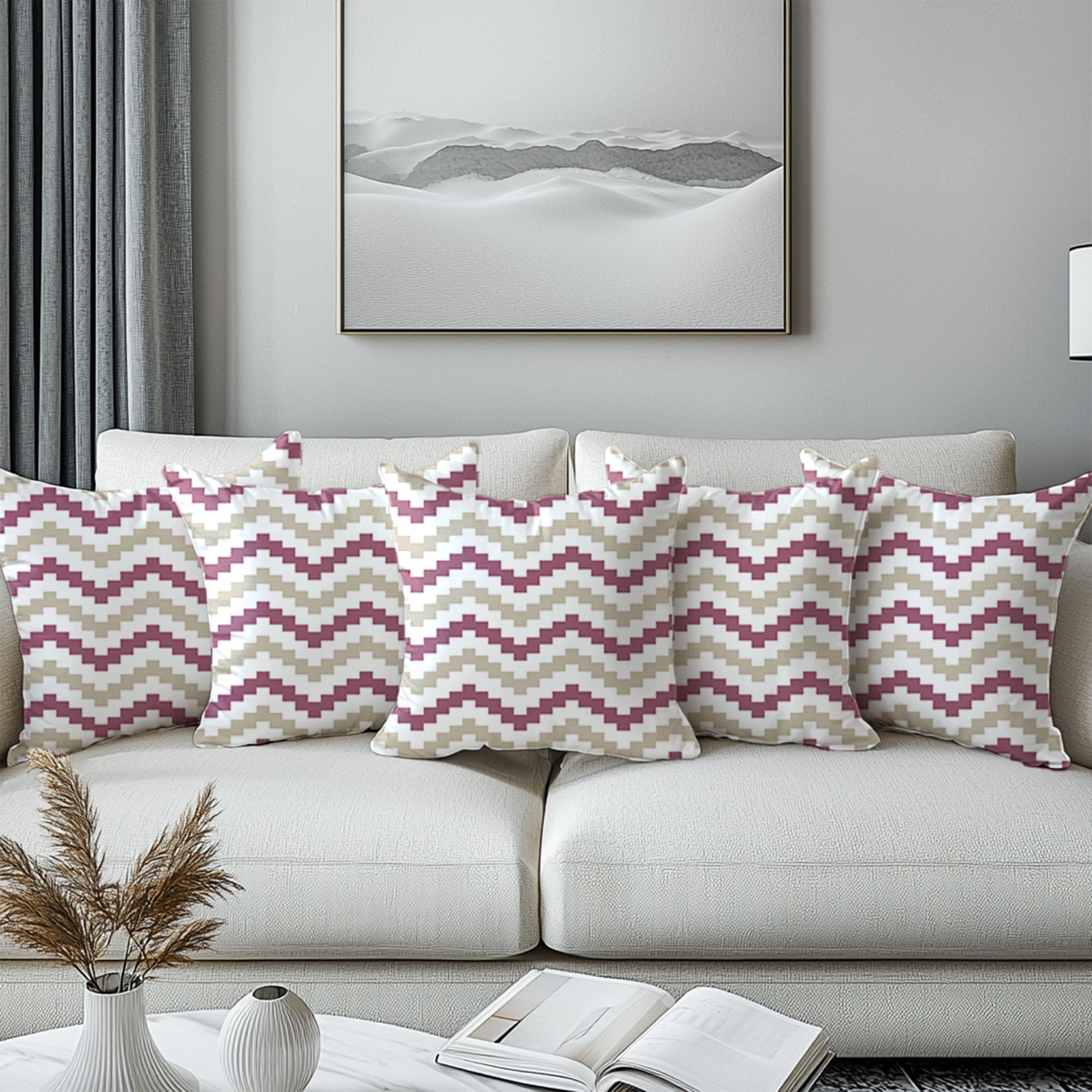Micro Chevron Brown Cushion Cover