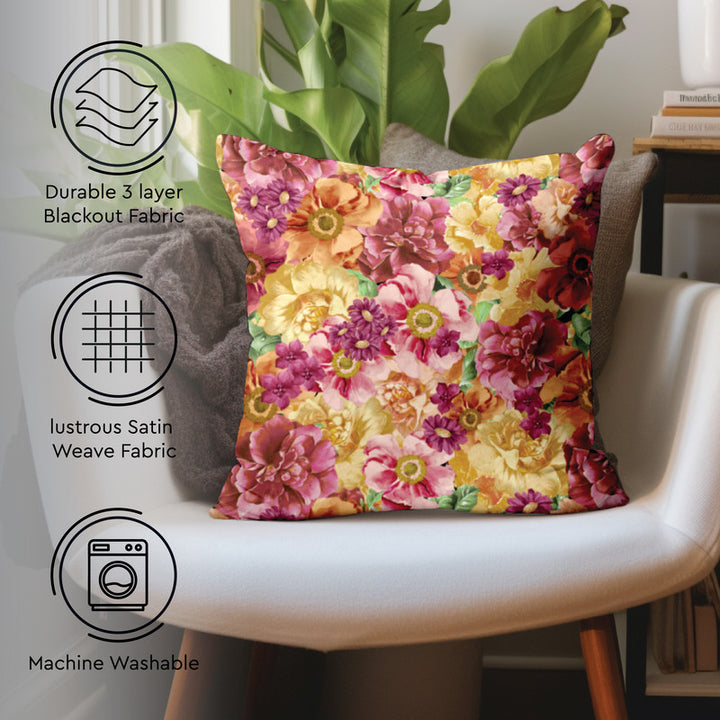 Blackout Polyester F2 Red Cushion Cover (Pack of 2)