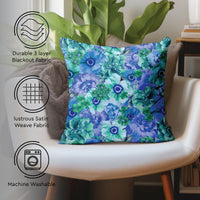 Blackout Polyester F2 Blue Cushion Cover (Pack of 2)