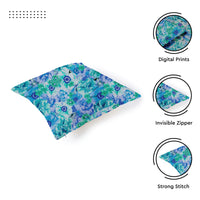 Blackout Polyester F2 Blue Cushion Cover (Pack of 2)