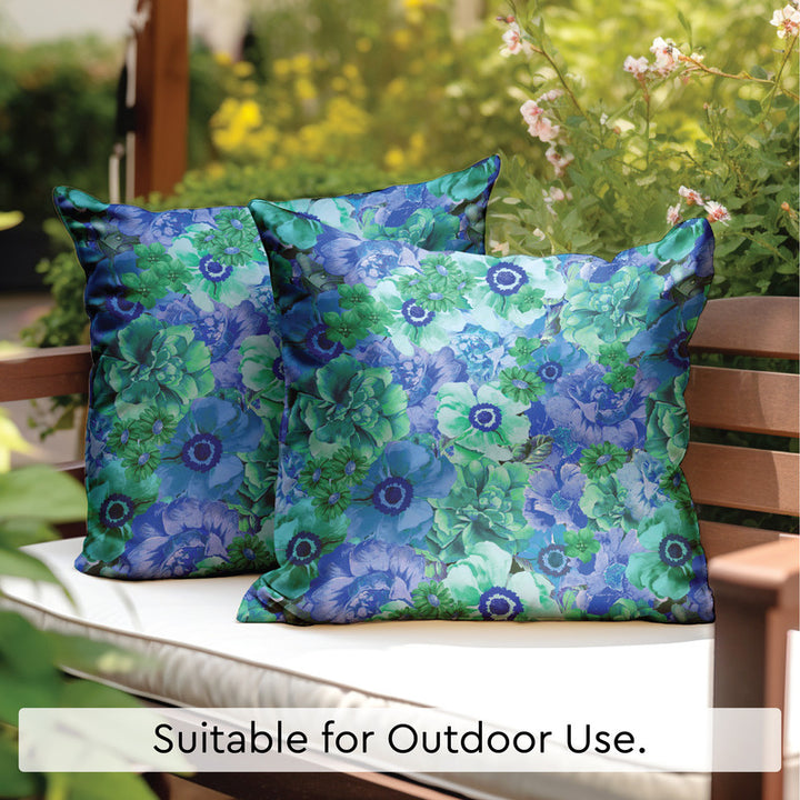 Blackout Polyester F2 Blue Cushion Cover (Pack of 2)