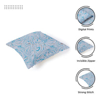 Blackout Polyester Marble Turq Cushion Cover (Pack of 2)