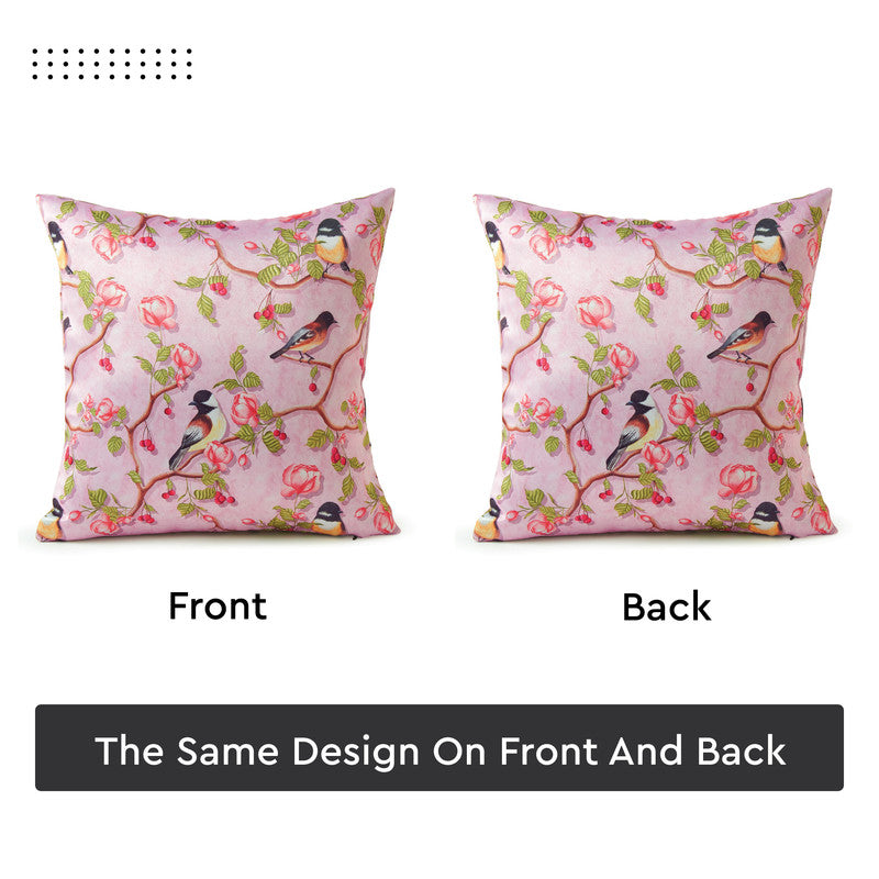 Blackout Polyester Dusty Pink Birds Cushion Cover