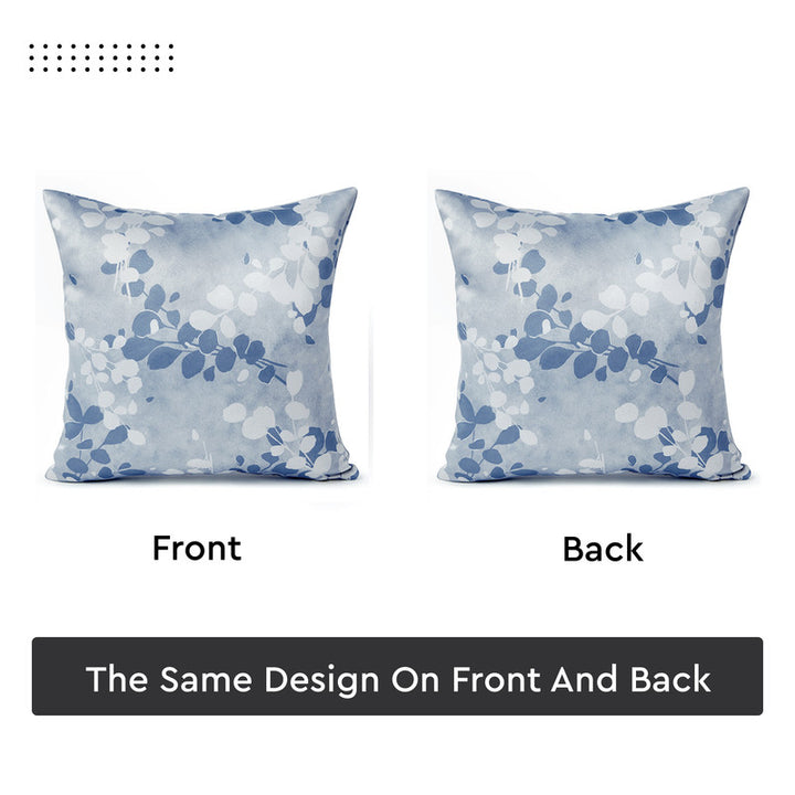 Blackout Polyester L2 Blue Cushion Cover (Pack of 2)