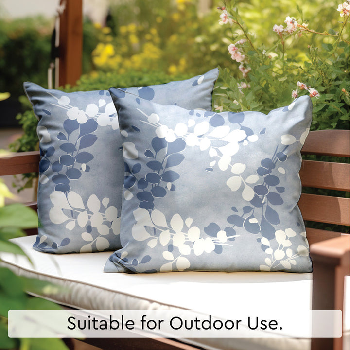 Blackout Polyester L2 Blue Cushion Cover (Pack of 2)