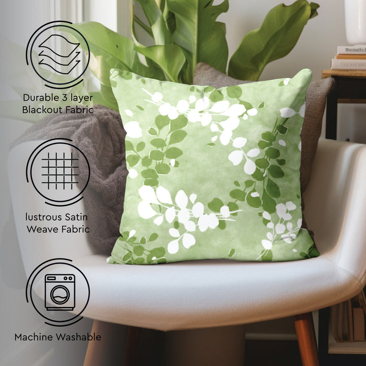 Blackout Polyester L2 Green Cushion Cover (Pack of 2)