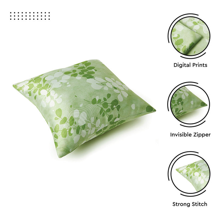 Blackout Polyester L2 Green Cushion Cover (Pack of 2)