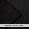 Chenille Black 1 Cushion Cover (Pack of 2)
