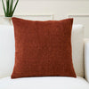 Chenille Solid Rust Orange Cushion Cover (Pack of 1)