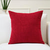 Chenille Solid Scarlet Red Cushion Cover (Pack of 1)