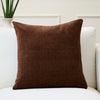 Chenille Solid Chocolate Cushion Cover (Pack of 1)