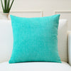 Chenille Solid Turq Cushion Cover (Pack of 1)
