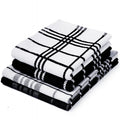 Cotton Black Non-terry+Terry Kitchen Towel (Pack of 4)