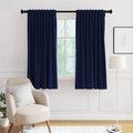 Embossed Velvet Navy Blue Curtain