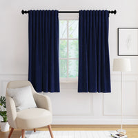 Embossed Velvet Navy Blue Curtain