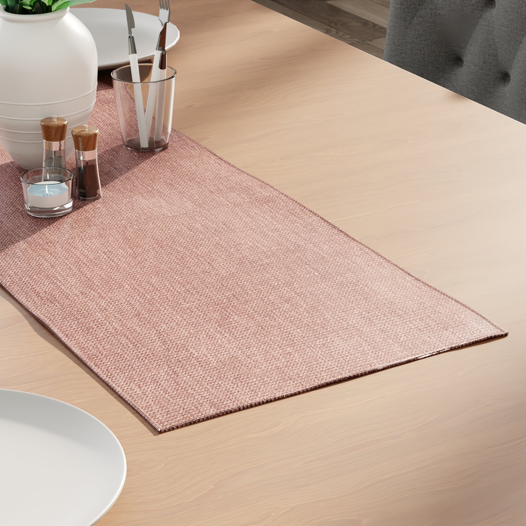 Chenille Buff Table Runner
