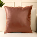 Faux Leather Tan Cushion Cover (Pack of 1)