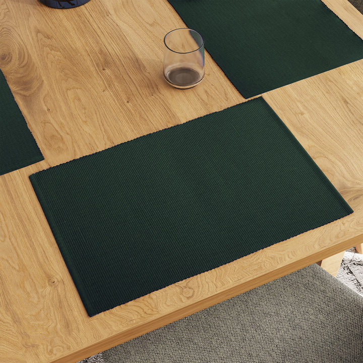 Cotton Dark Green Placemat (Pack of 6)