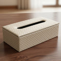 Faux Leather Cream Tissue Box (Pack of 1)