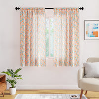 Polyester Triangles Apricot Curtain (Pack of 2)