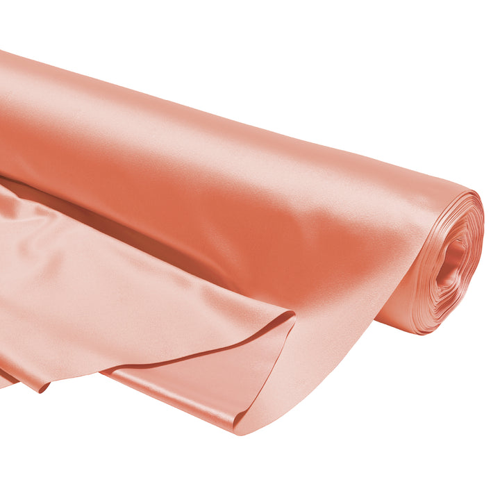 Satin Polyester Silk Peach Fabric