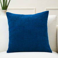 Chenille Solid Royal Blue Cushion Cover (Pack of 1)