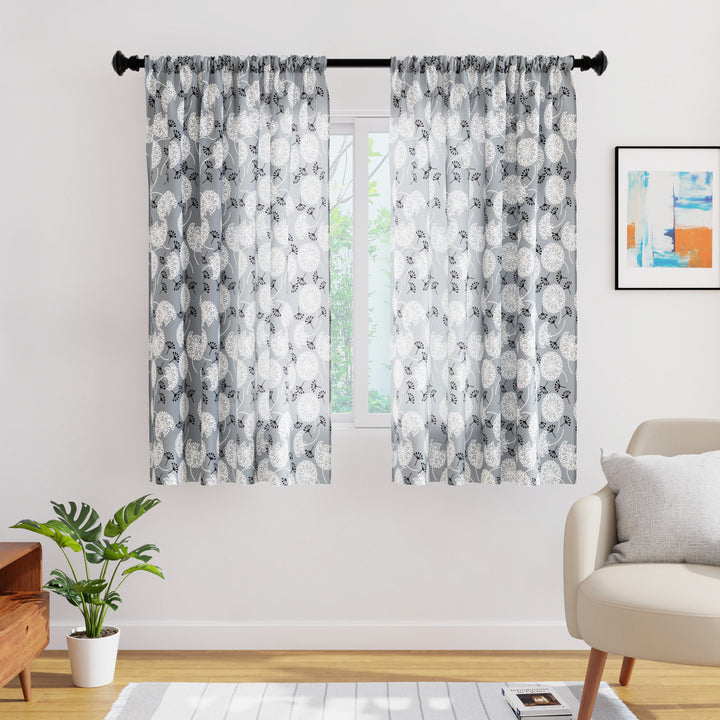 Polyester Dandelion Curtain (Pack of 2)