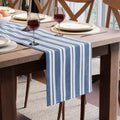 Cotton Canvas Franca Blue Stripes Table Runner