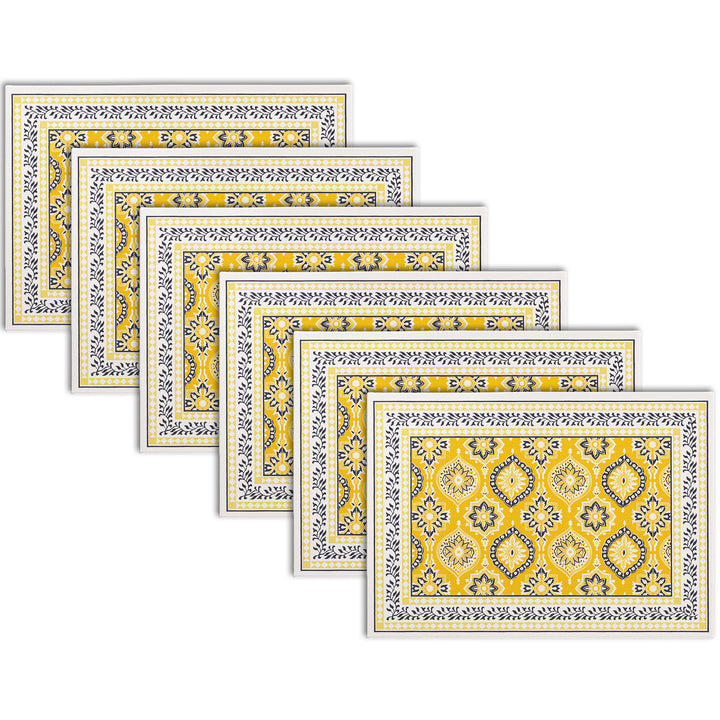 Cotton Yellow-03 Placemat (Pack of 6)