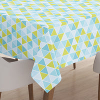Cotton Triangles Aqua Table Cloth (Pack of 1)