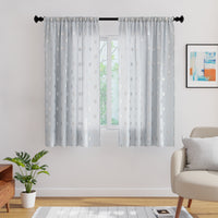 Polyester Dollar Grey Curtain (Pack of 2)