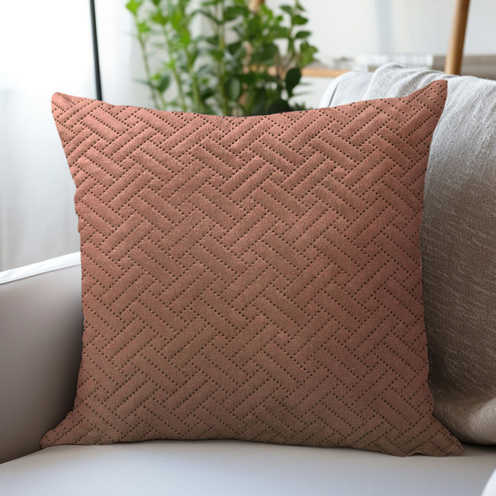 Quilted Velvet Bronze Cushion Cover (Pack of 1)