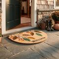 Coir Welcome Leaf Half Door Mat (Pack of 1)