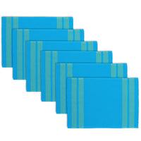 Ribbed Cotton Ladder Turq Blue Placemat (Pack of 6)