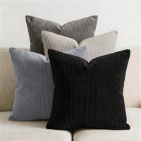 Corduroy Grey Combo Cushion Cover (Pack of 4)