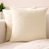 Corduroy Cream Cushion Cover (Pack of 2)