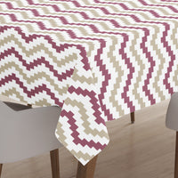 Polyester Chevron Brown Table Cloth (Pack of 1)