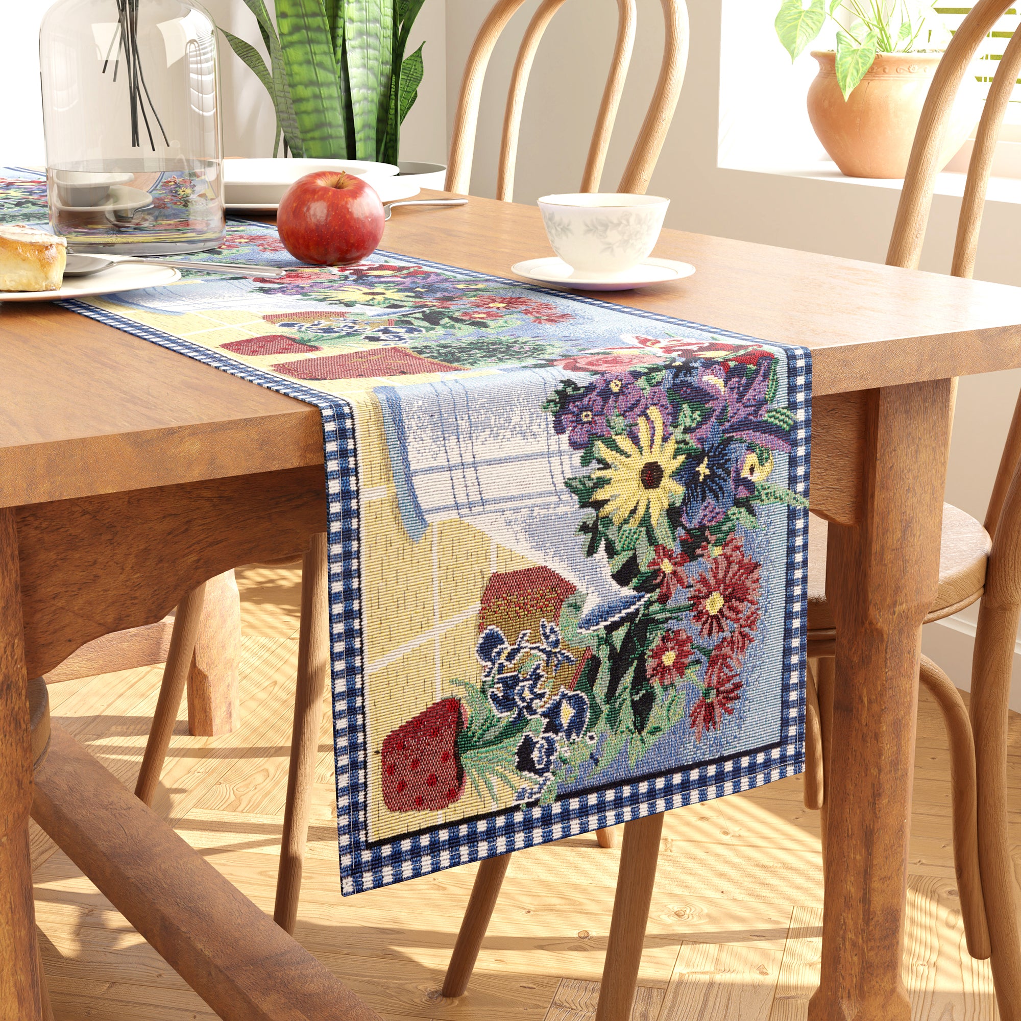 Cotton Flowerpot Table Runner (Pack of 1)