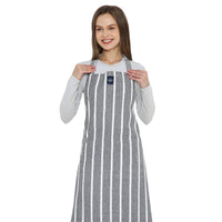 Cotton Roma Grey Stripes Apron (Pack of 1)