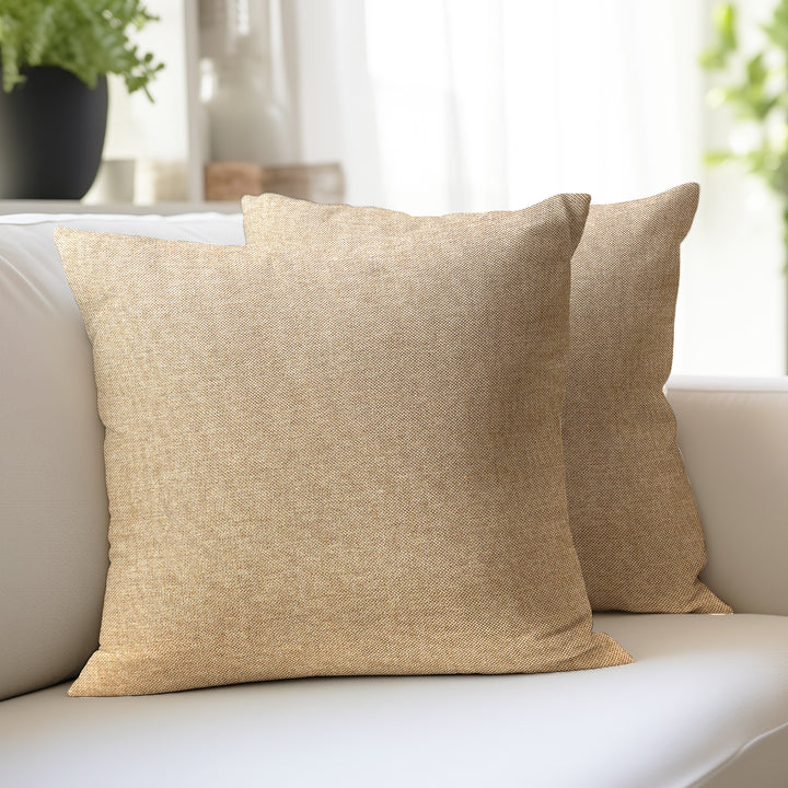 Jute Cherry Fawn Cushion Cover (Pack of 2)